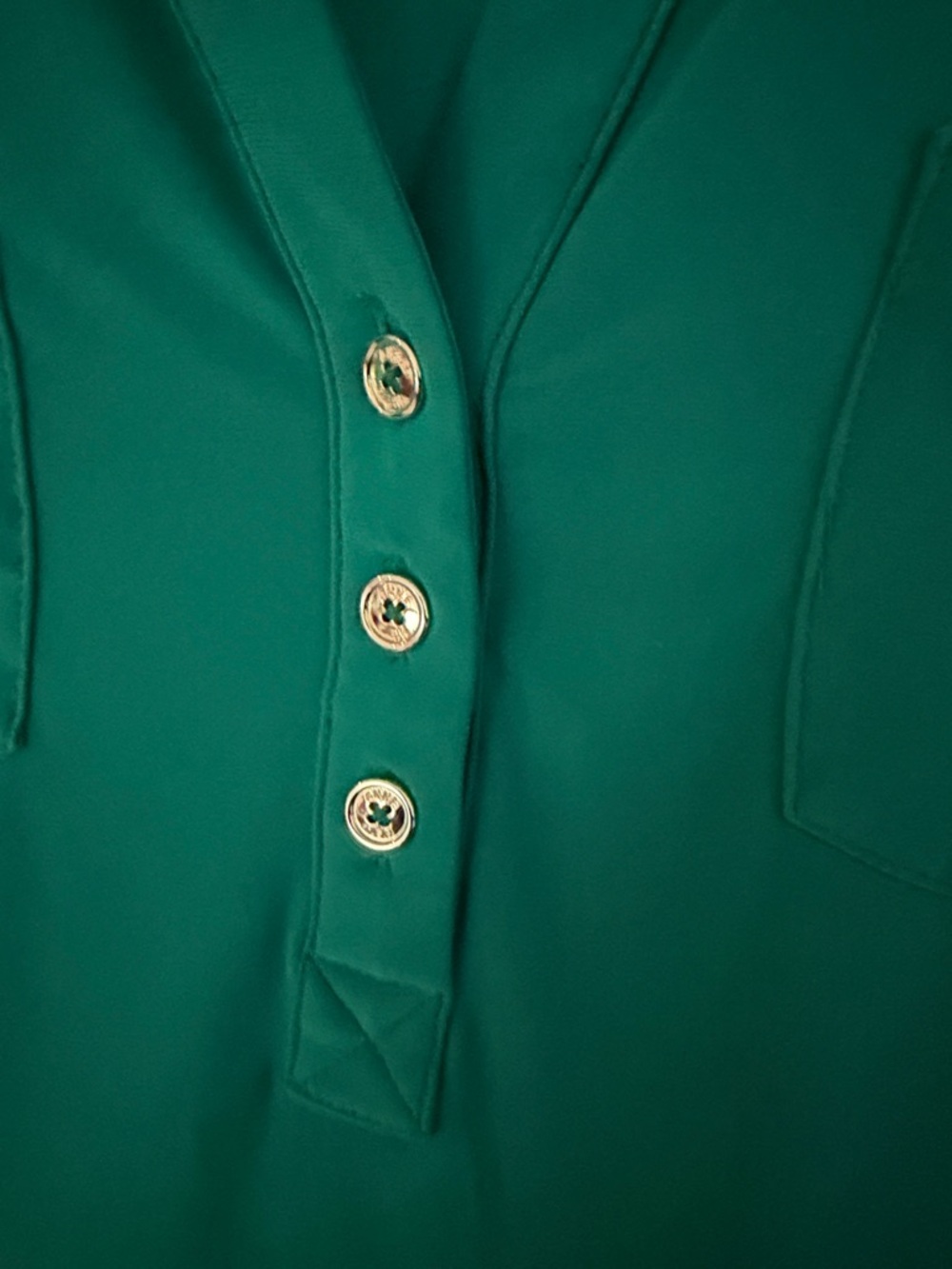 Anne Klein Teal Split-Neck Twin-Pocket Tunic - Picture 3 of 4